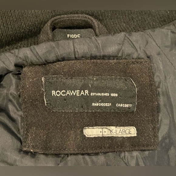 Rocawear Wool Blend Coat Black Mens XL - Picture 4 of 6
